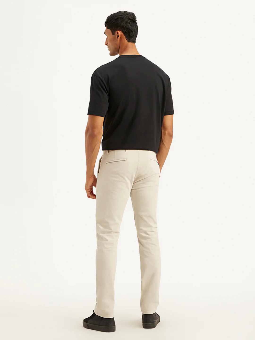 Men's Off White Slim Fit Chinos - Image 3