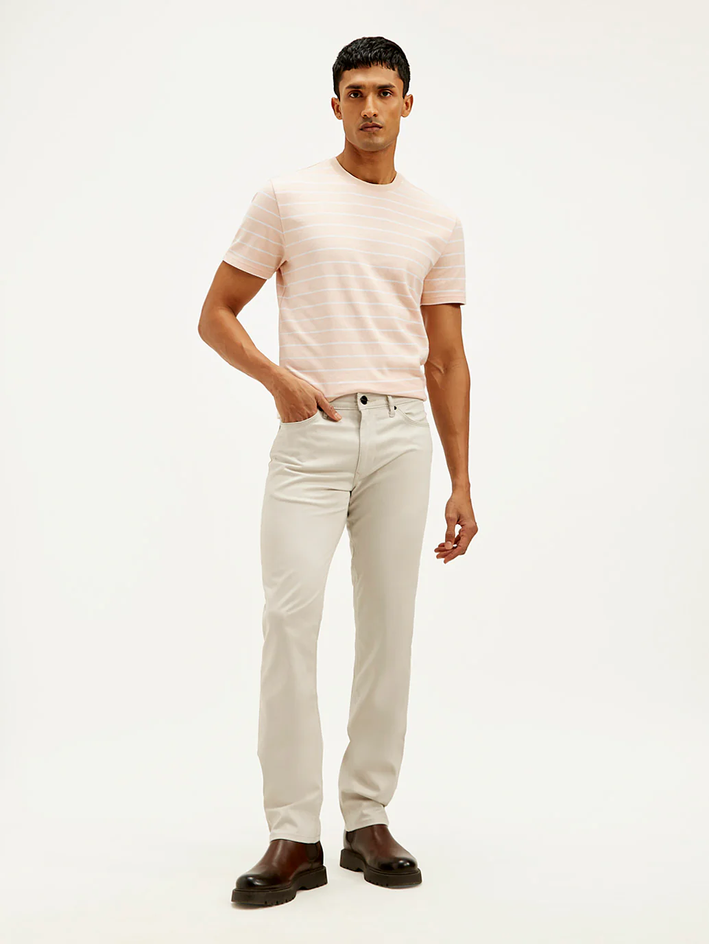 Men's Redloop Off White Slim Fit Trousers