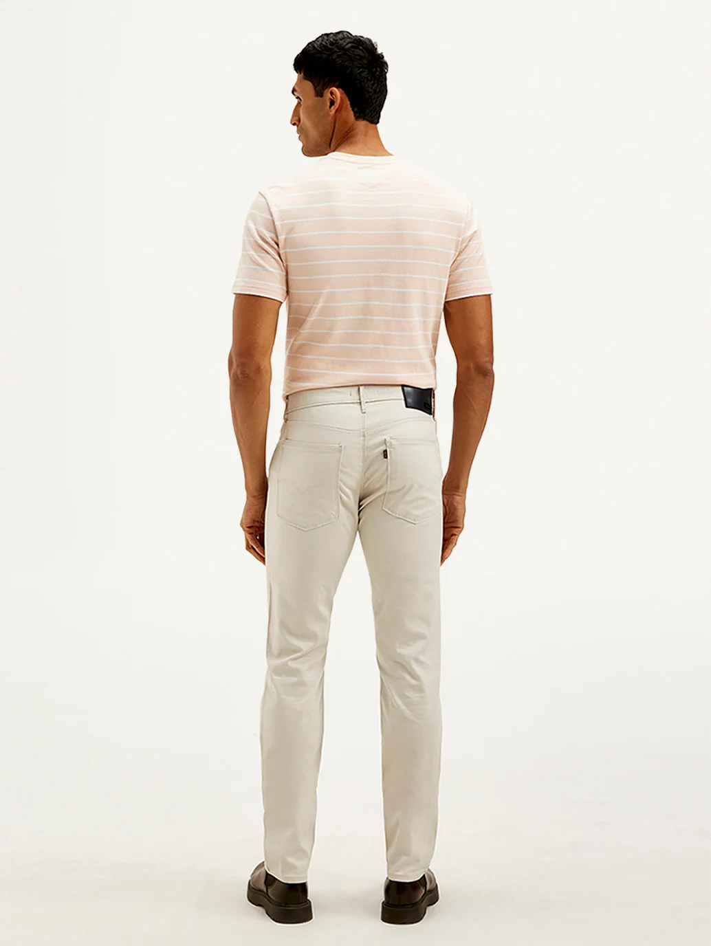 Men's Redloop Off White Slim Fit Trousers - Image 4