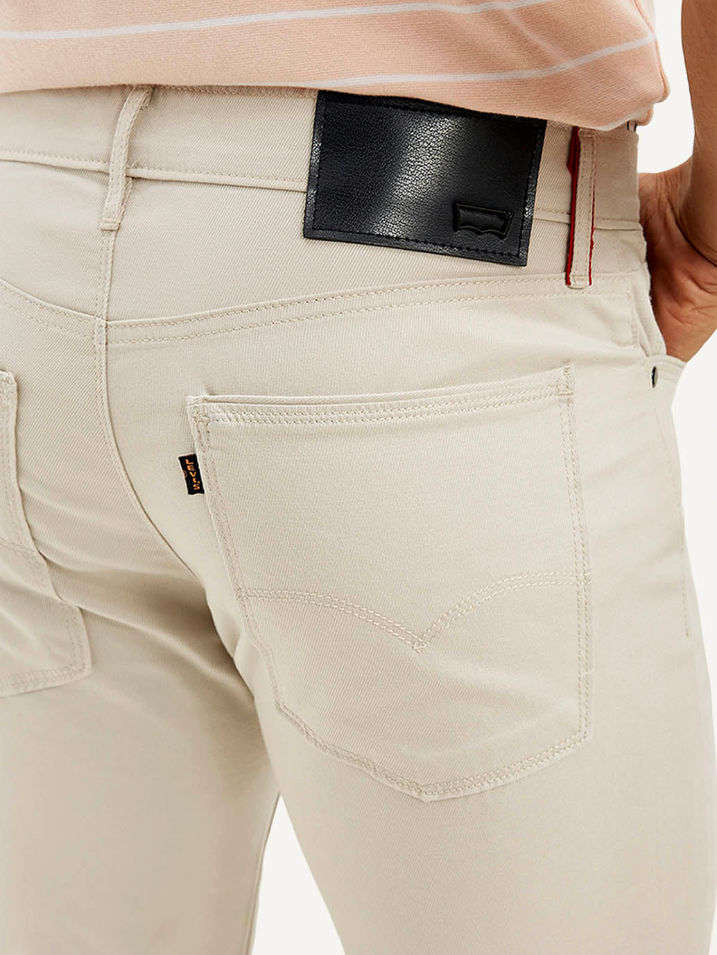 Men's Redloop Off White Slim Fit Trousers - Image 5
