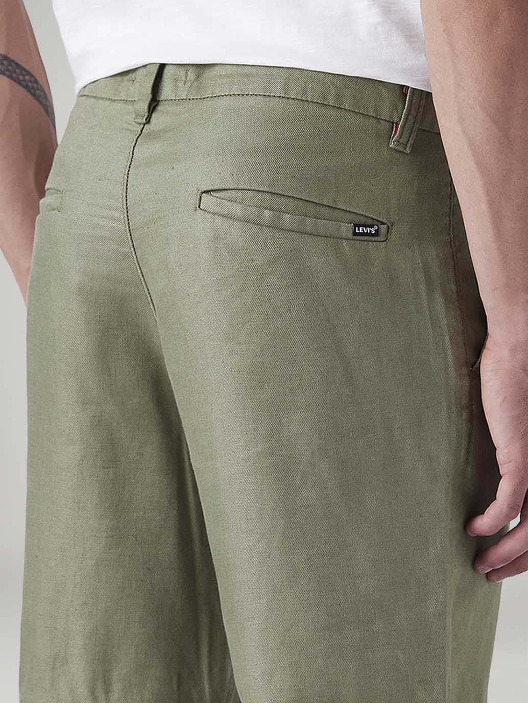 Men's Authentic Relaxed Straight Fit Mid Rise Linen Chinos - Image 5