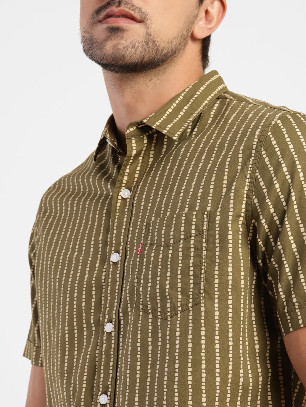 Men's Striped Spread Collar Shirt - Image 5