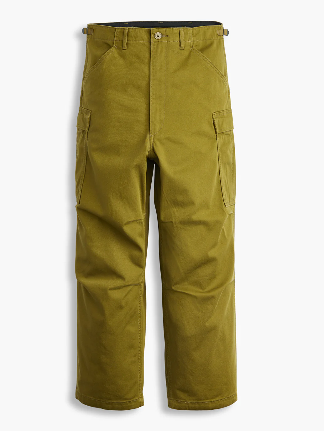 Men's Olive Loose Fit Cargo Trousers - Image 6