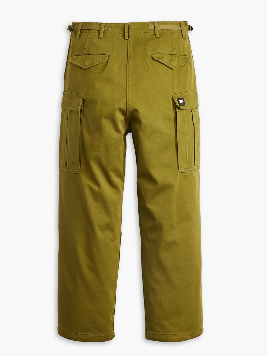 Men's Olive Loose Fit Cargo Trousers - Image 7