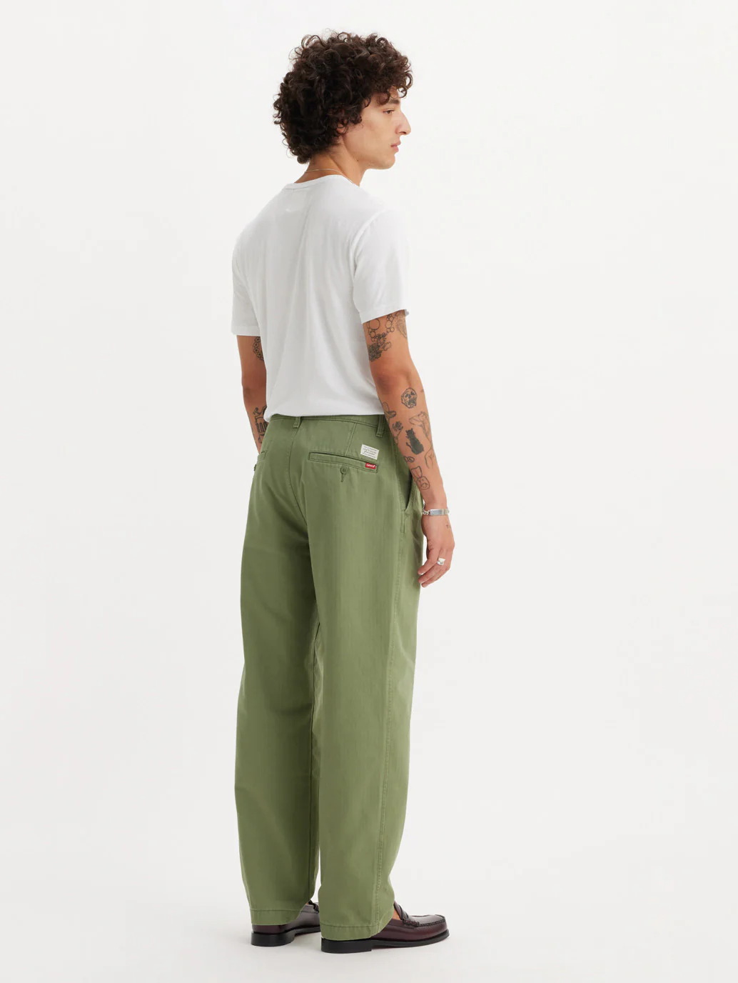 Men's Olive Regular Fit Chinos - Image 3