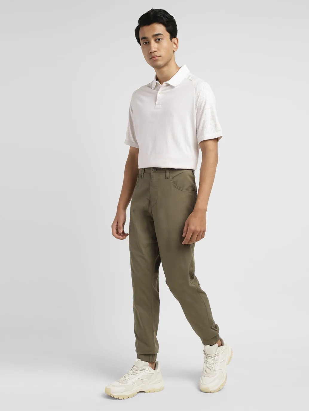 Men's Olive Regular Fit Joggers - Image 7