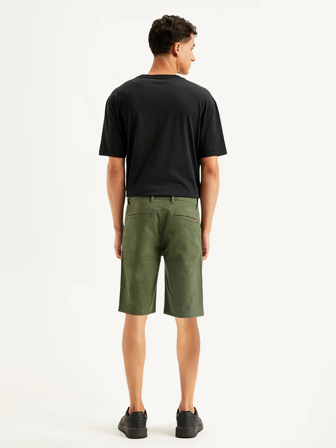 Men's Olive Regular Fit Shorts - Image 3