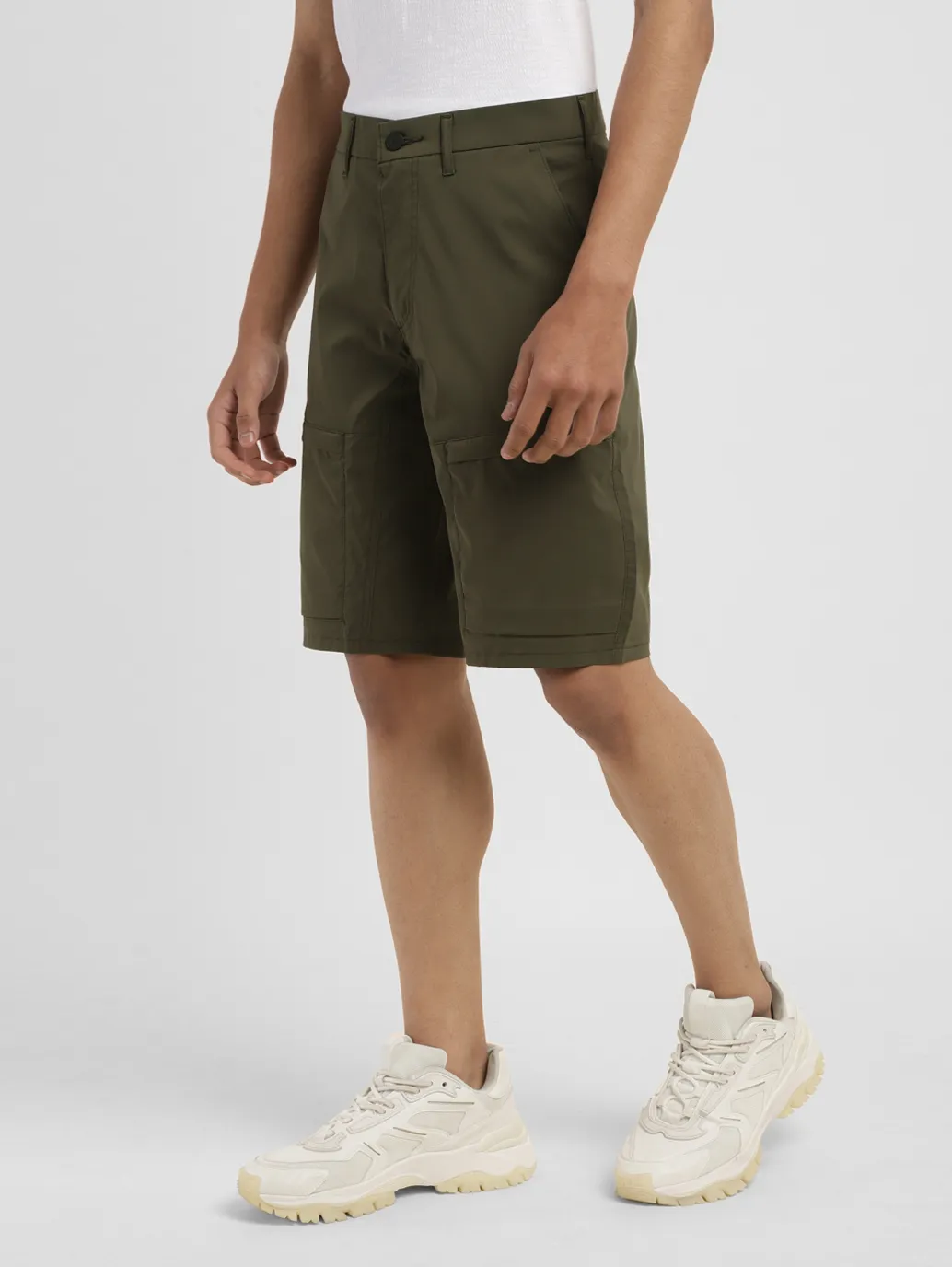 Men's Olive Regular Fit Shorts - Image 4