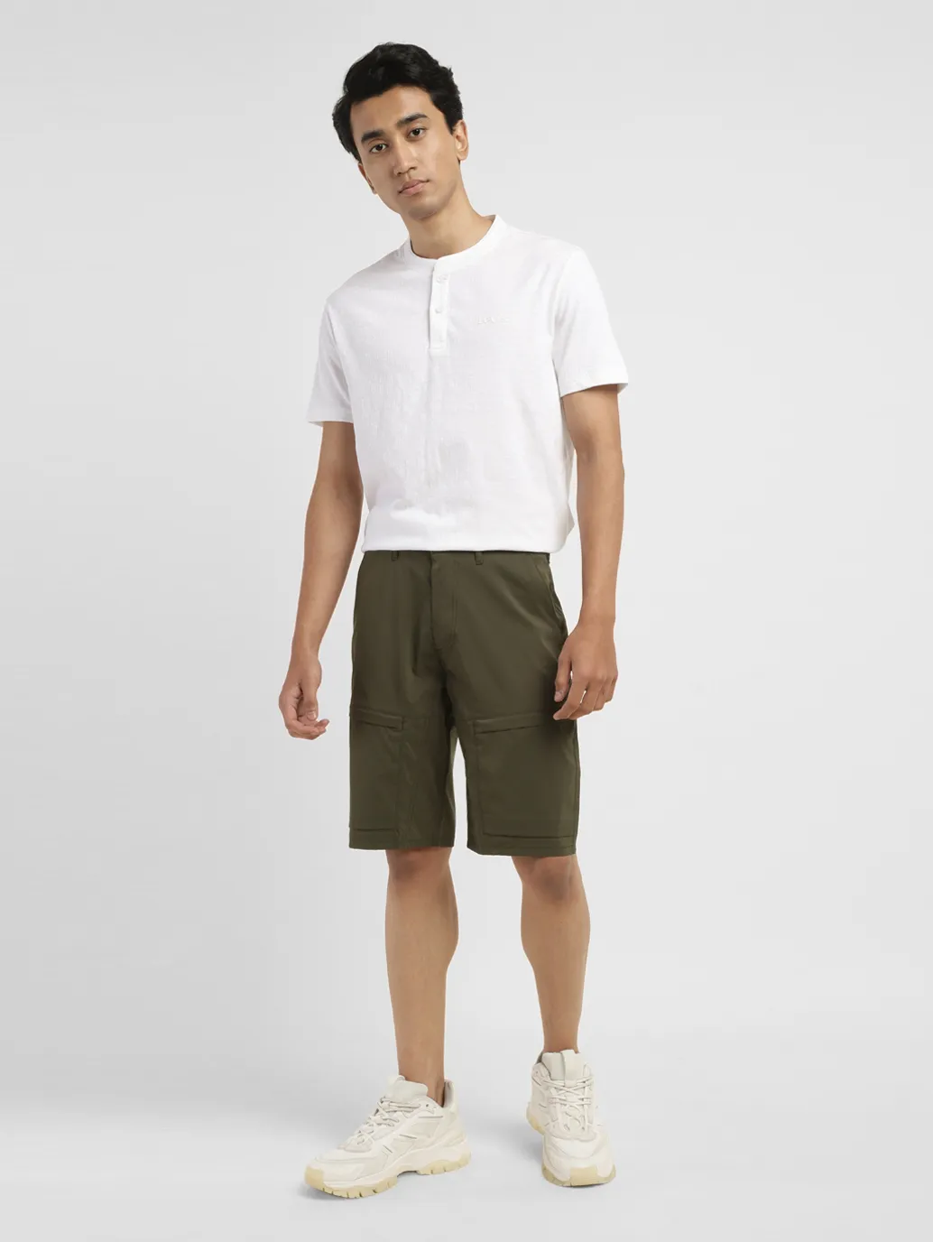Men's Olive Regular Fit Shorts - Image 7