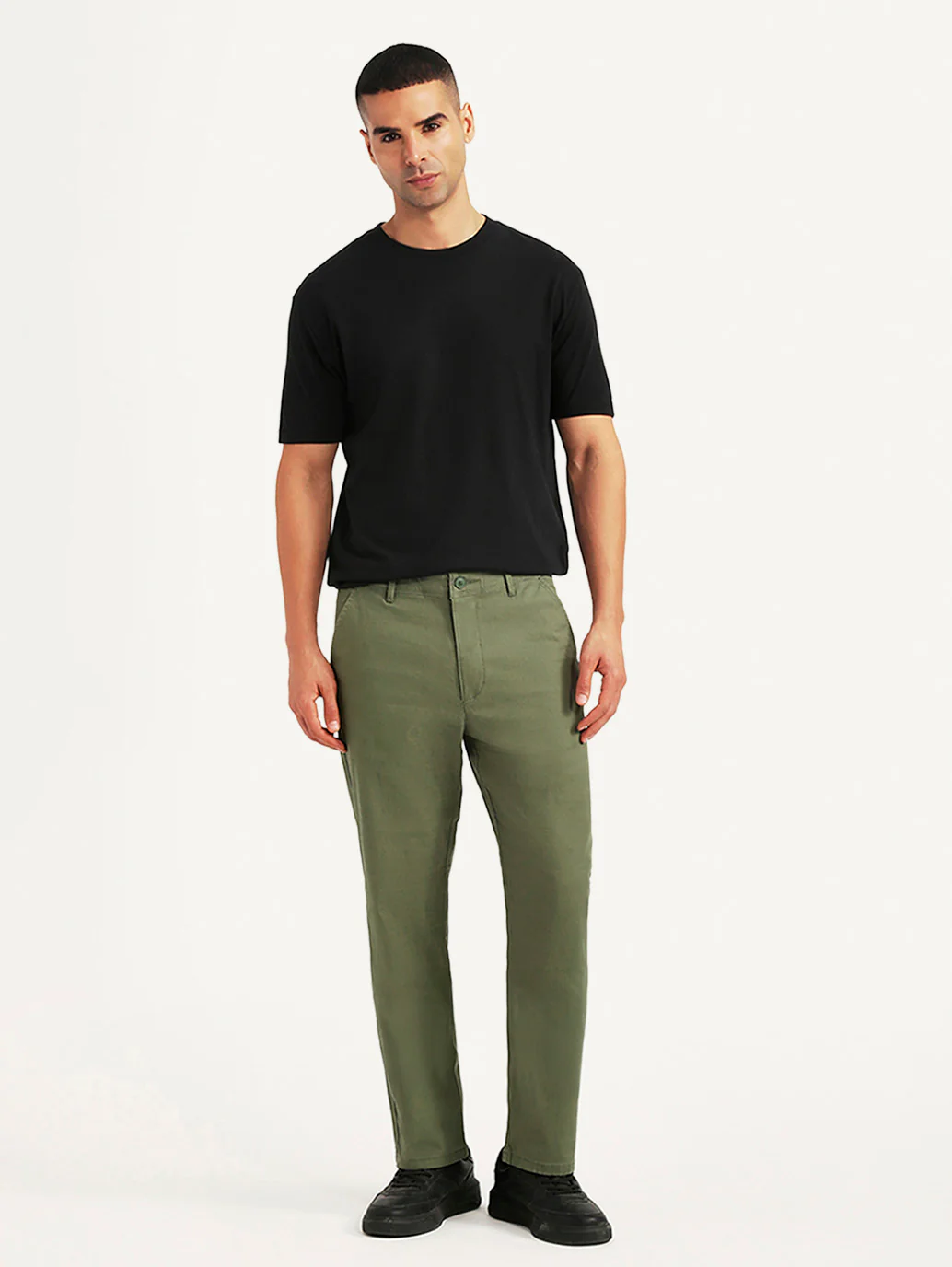 Men's Olive Authentic Relaxed Fit Chinos - Image 2