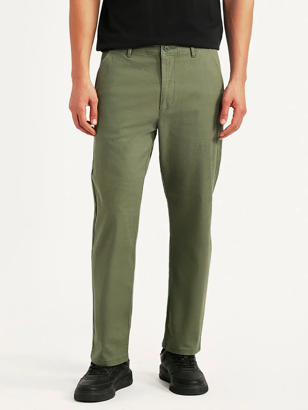 Men's Olive Authentic Relaxed Fit Chinos - Image 3