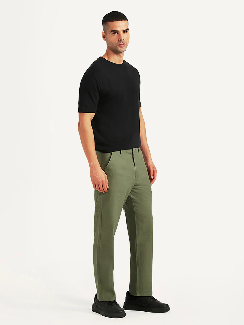 Men's Olive Authentic Relaxed Fit Chinos - Image 6