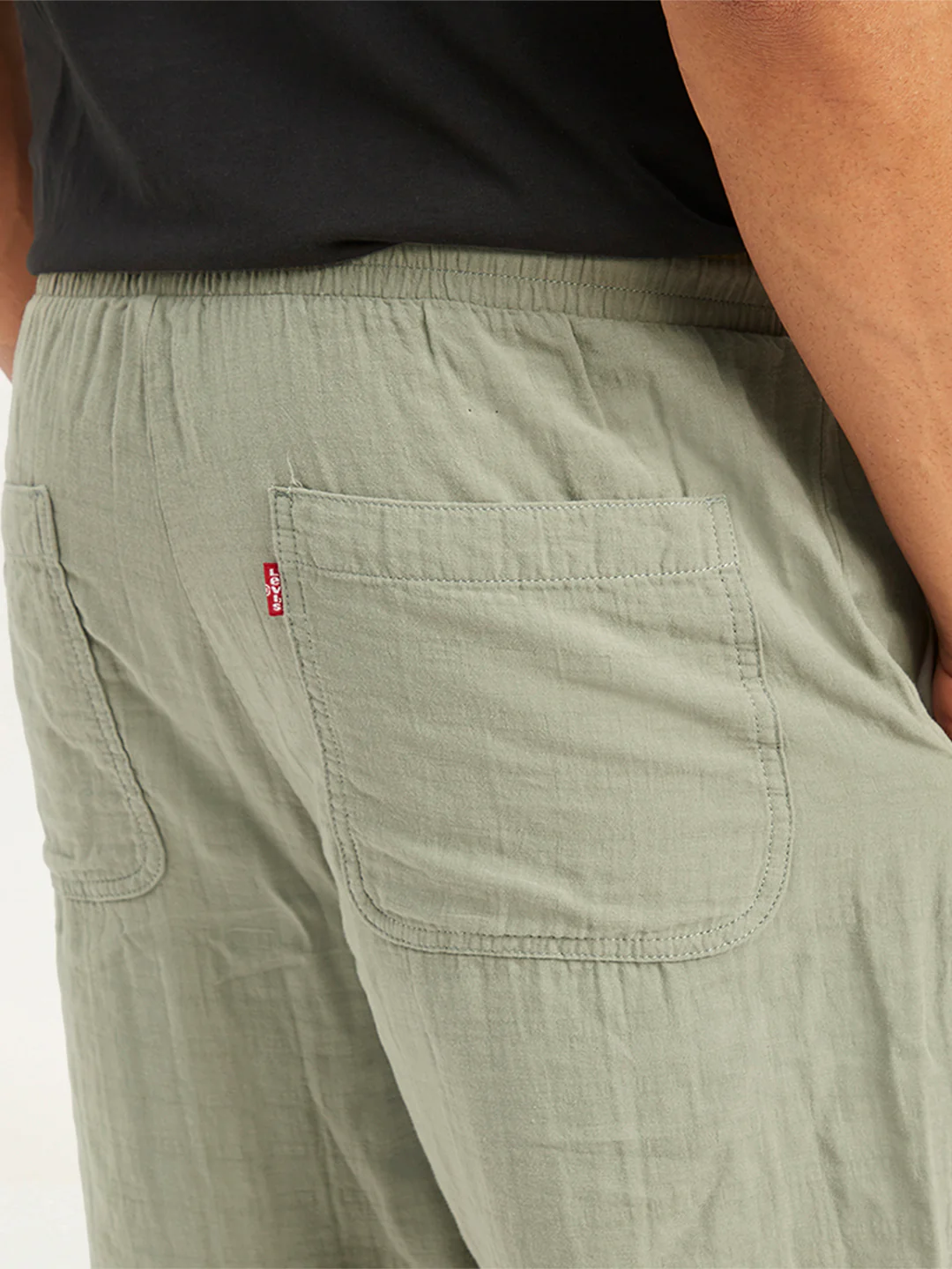 Men's Olive Relaxed Fit Shorts - Image 2