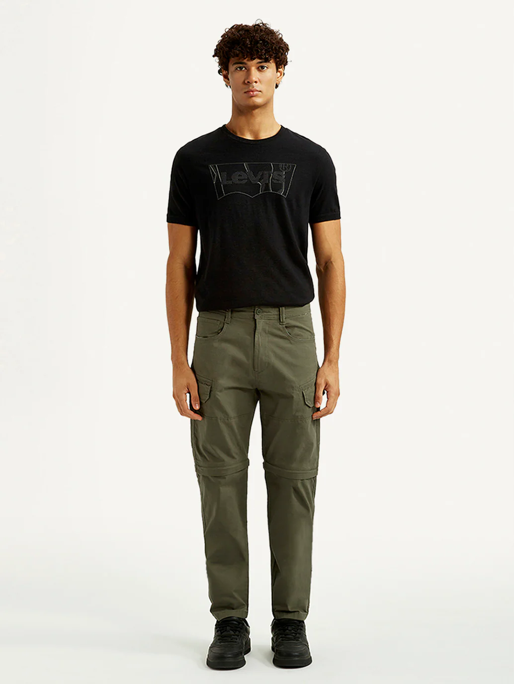 Men's Olive Slim Fit Cargos - Image 6