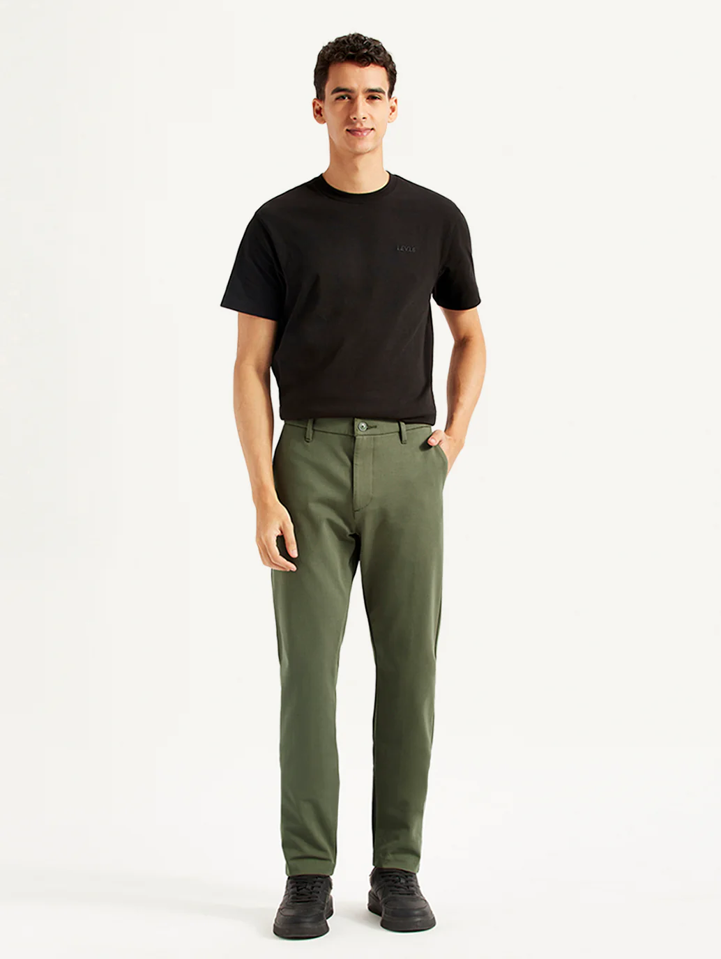 Men's Olive Slim Fit Tech Pant Chinos - Image 4