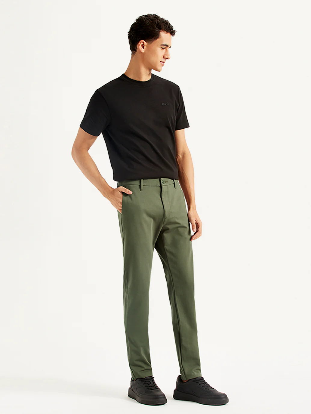 Men's Olive Slim Fit Tech Pant Chinos - Image 7