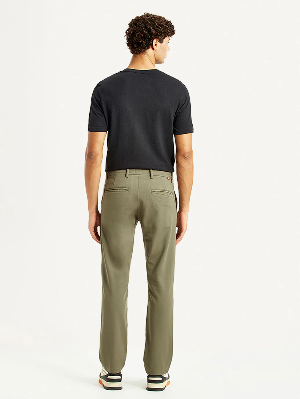 Men's Olive Slim Fit Mid Rise Chinos - Image 4