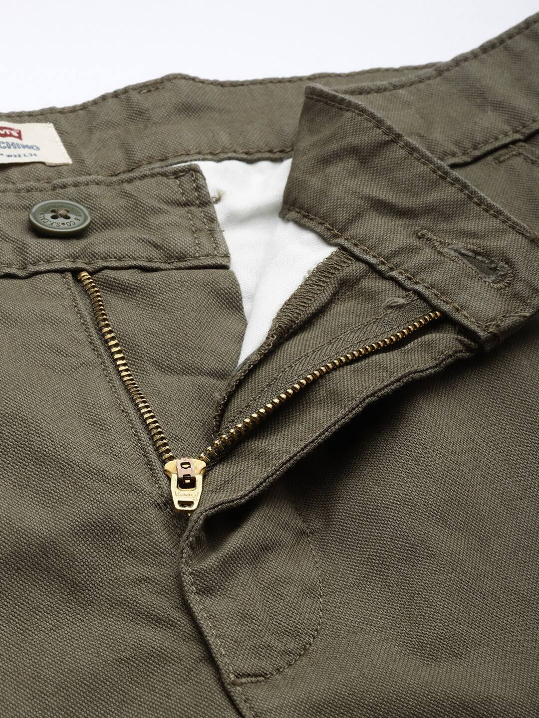 Men's Olive Slim Fit Chinos - Image 5