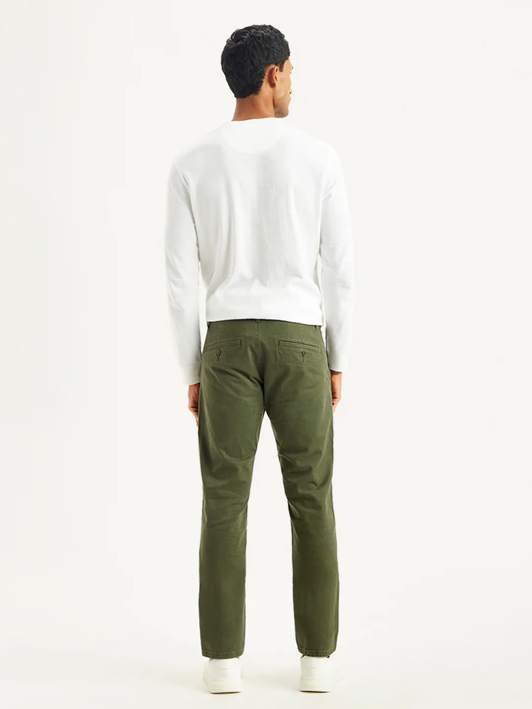 Men's Olive Slim Fit Chinos - Image 3