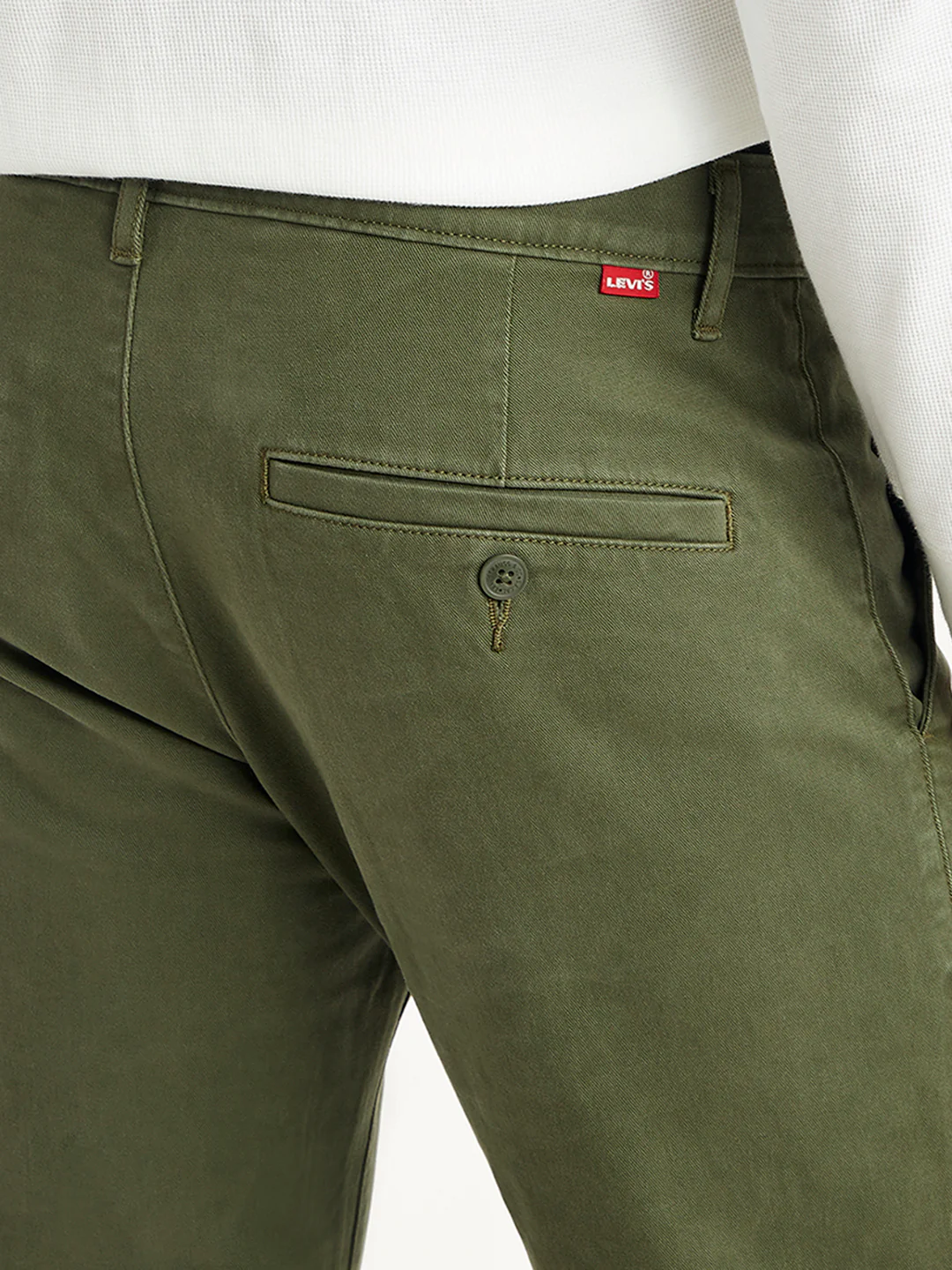 Men's Olive Slim Fit Chinos - Image 5