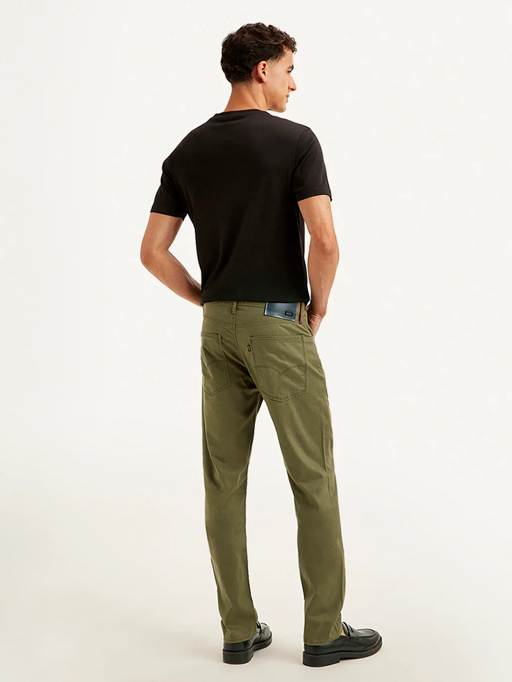Men's Redloop Olive Slim Fit Trousers - Image 3