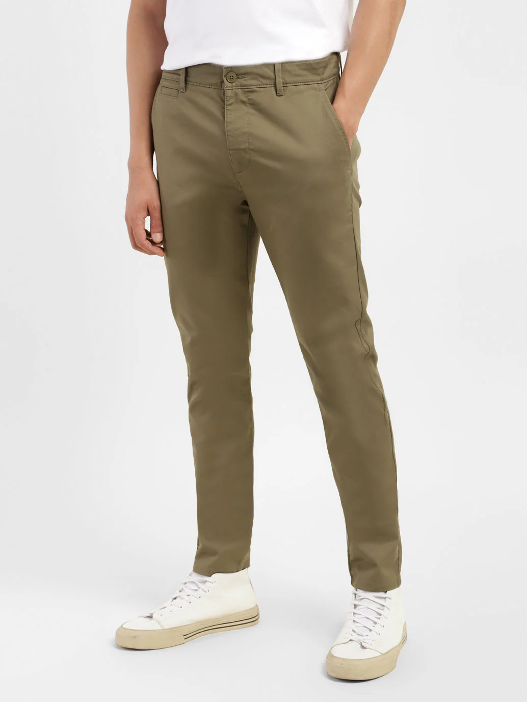 Men's 512 Olive Green Slim Tapered Fit Trousers - Image 5