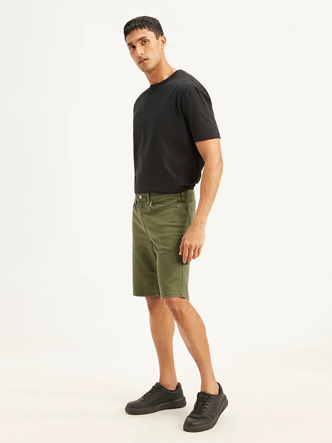Men's Olive Tapered Shorts - Image 4