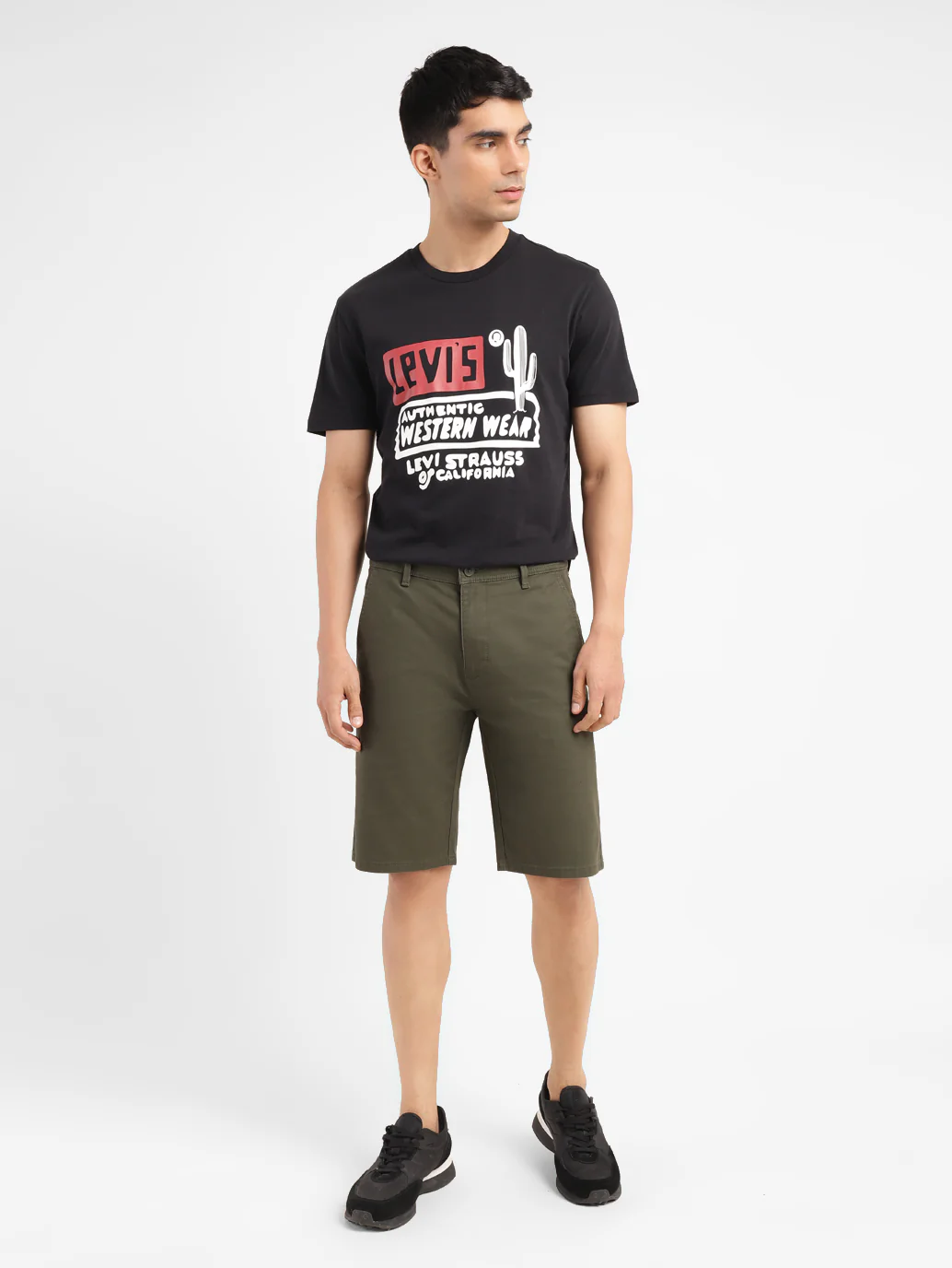 Men's Olive Tapered Shorts - Image 7