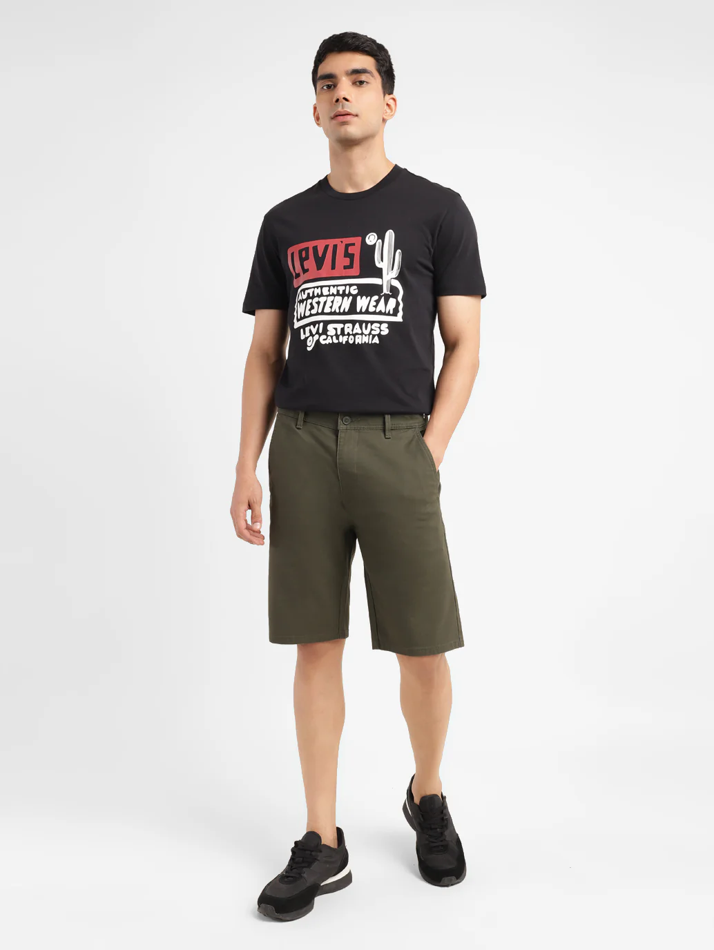 Men's Olive Tapered Shorts - Image 9