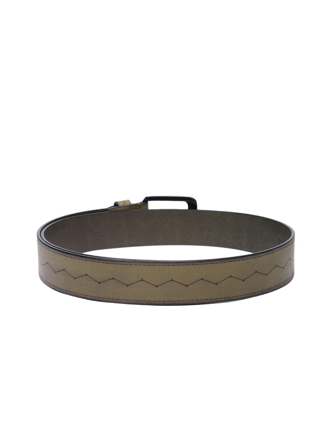Men's Olive Textured Belt - Image 3