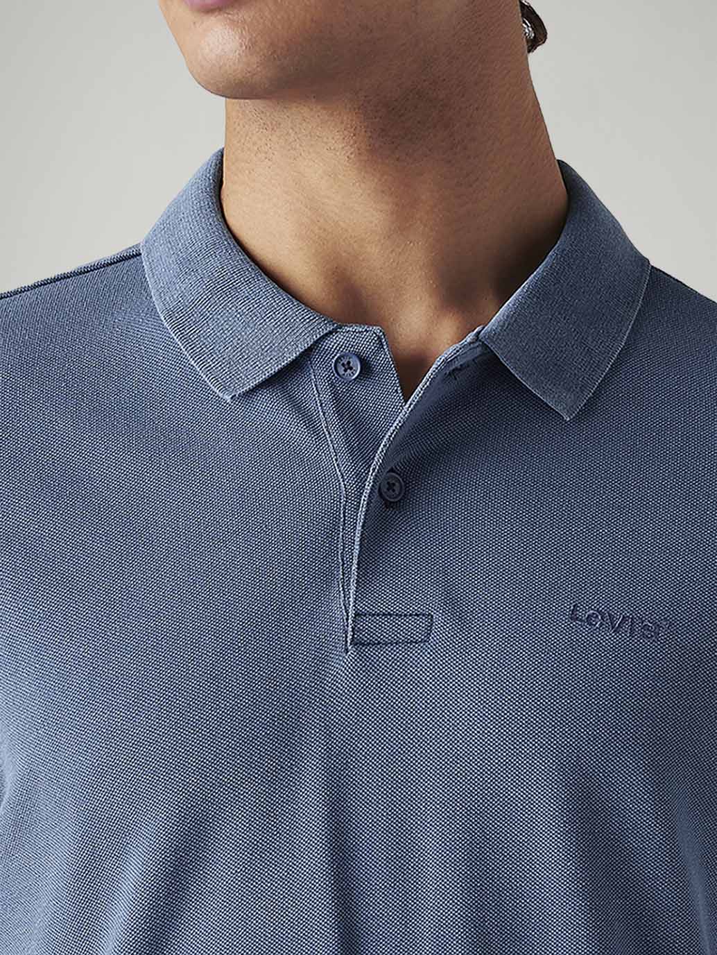 Men's Ombre Blue Slim Fit Polo T-shirt - Image 3