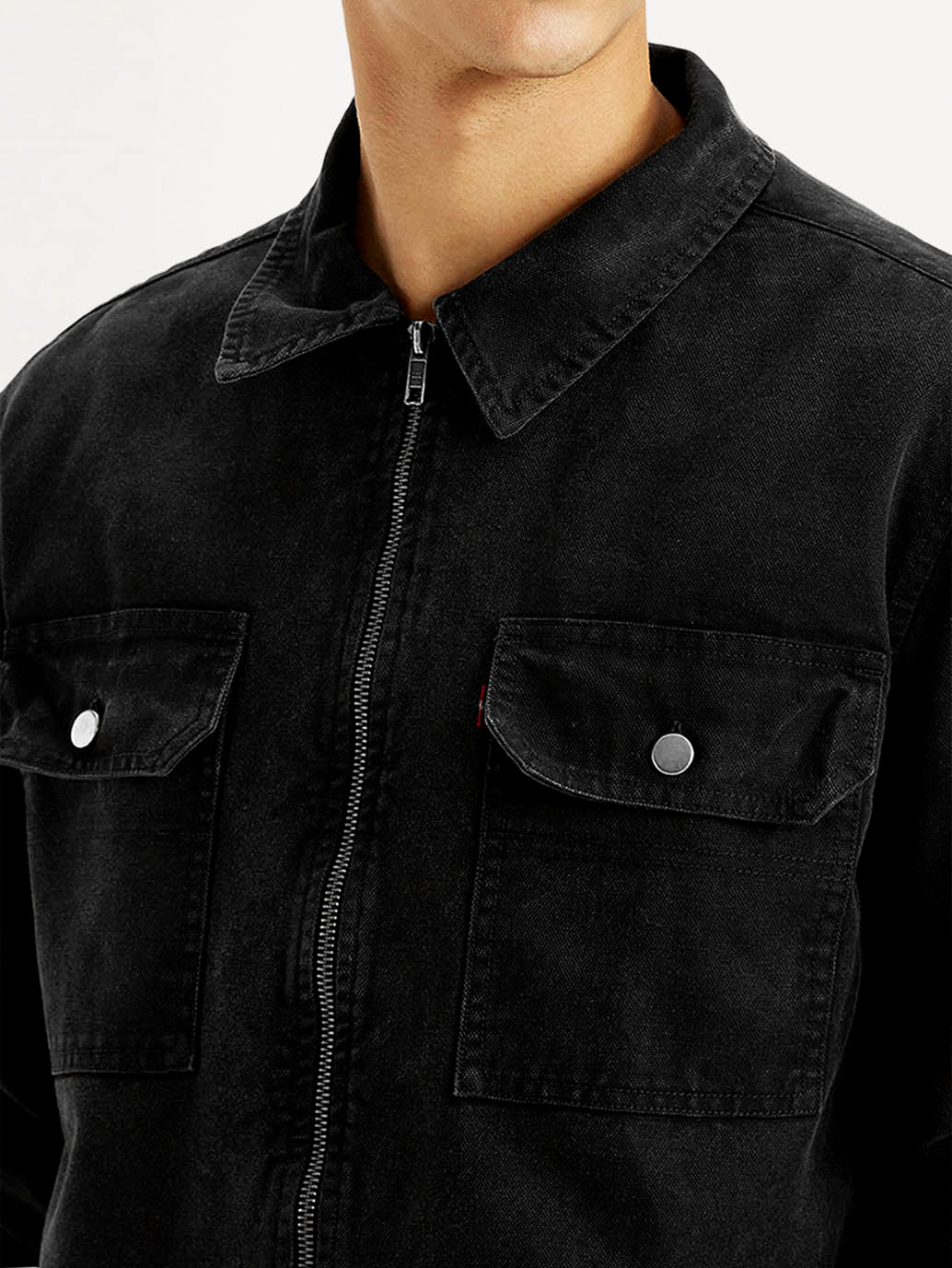 Men's Overdyed Solid Black Shacket - Image 5
