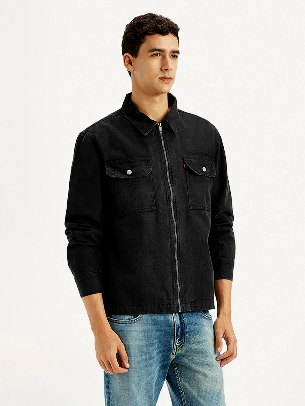 Men's Overdyed Solid Black Shacket - Image 6