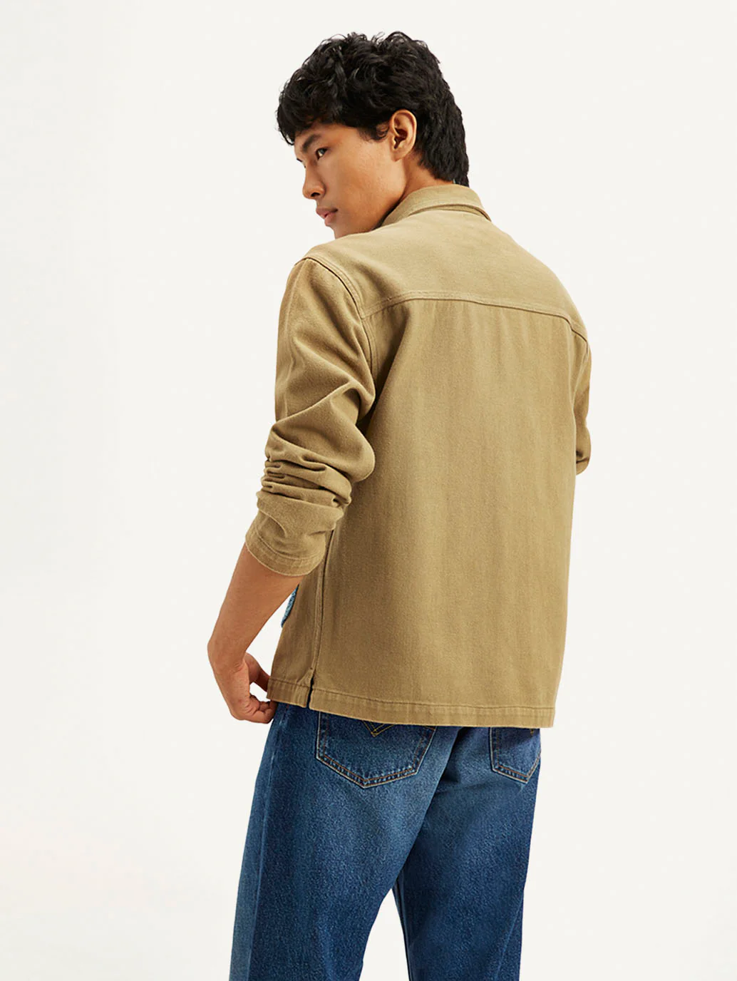 Men's Embroidered Brown Relaxed Fit Shacket - Image 4