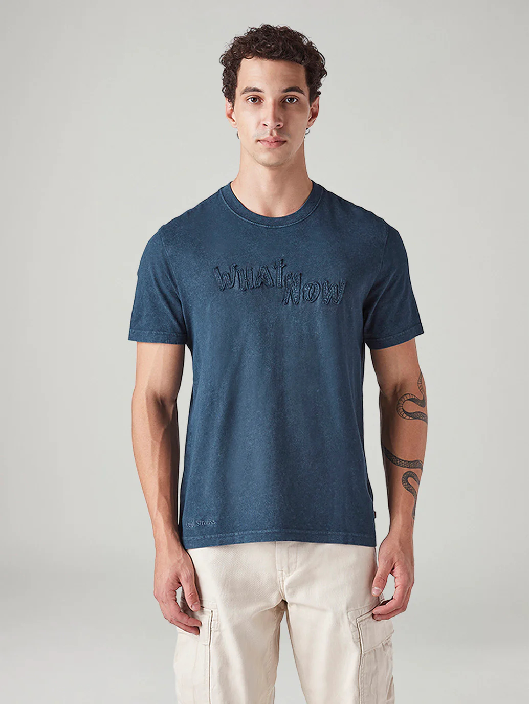Men's Patchwork Regular Fit Overdyed T-Shirt - Image 2