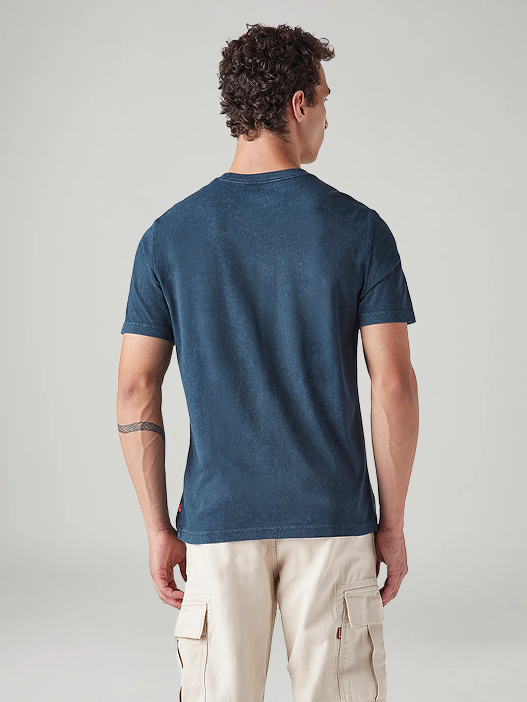 Men's Patchwork Regular Fit Overdyed T-Shirt - Image 3