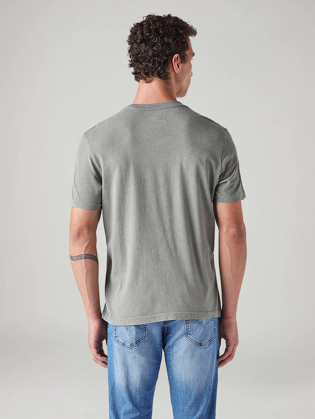 Men's Patchwork Regular Fit Overdyed T-Shirt - Image 3