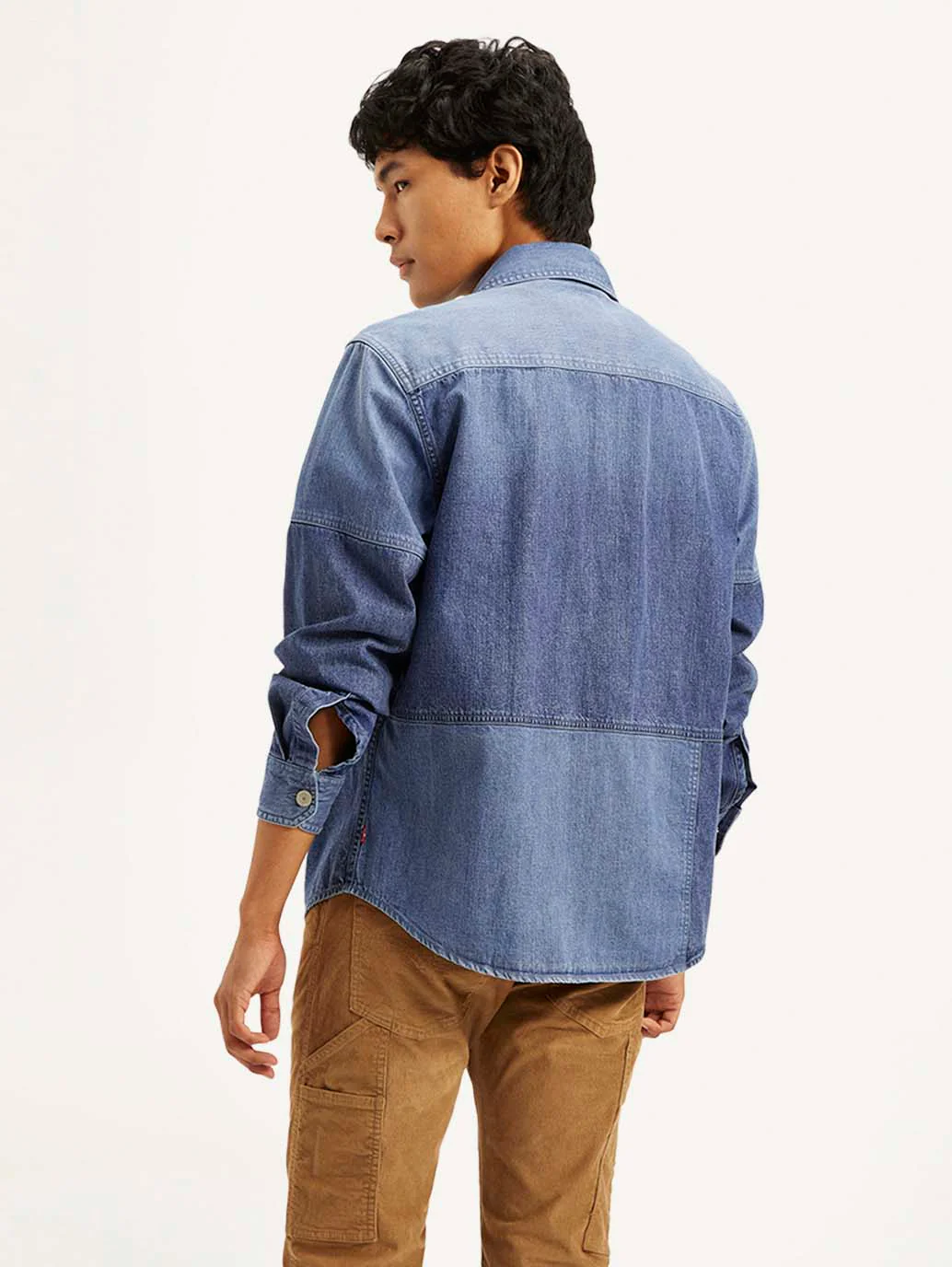 Men's Colorblock Regular Fit Denim Overshirt - Image 4
