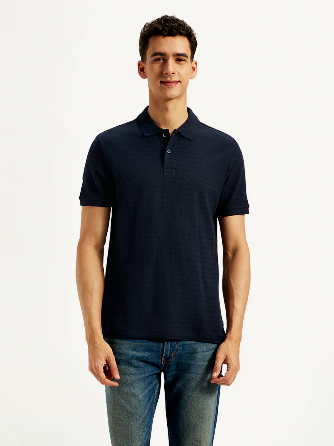 Men's Pin Stripes Slim Fit Polo T-Shirt - Image 2