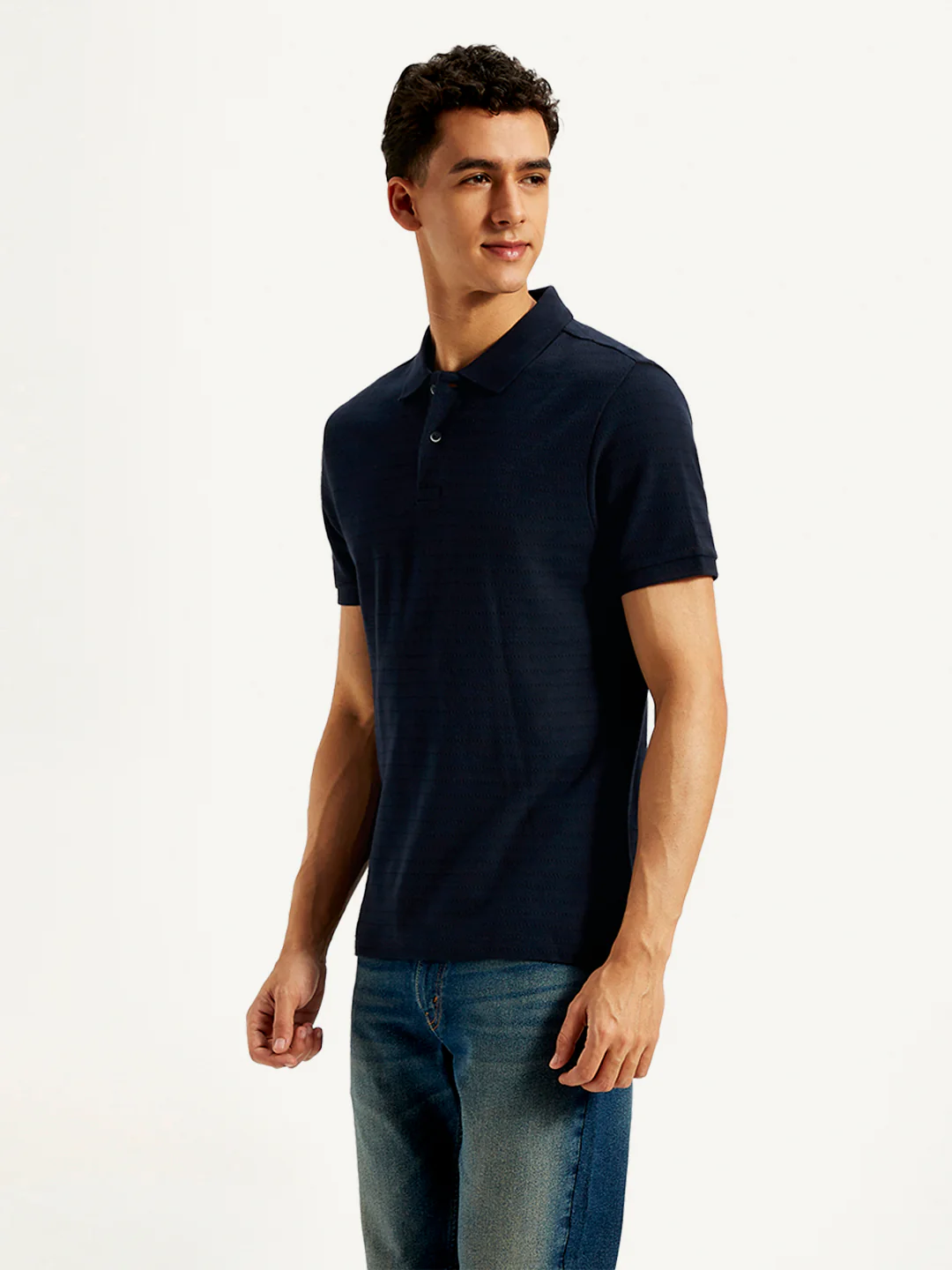 Men's Pin Stripes Slim Fit Polo T-Shirt - Image 4