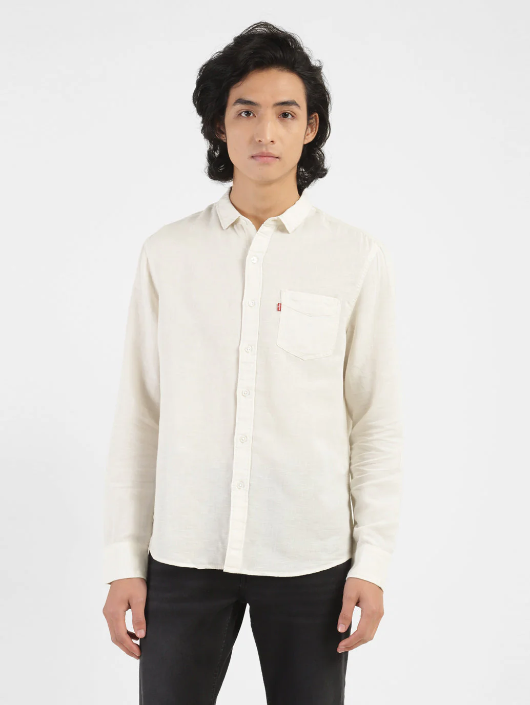 Men's Solid Spread Collar Shirt - Image 2