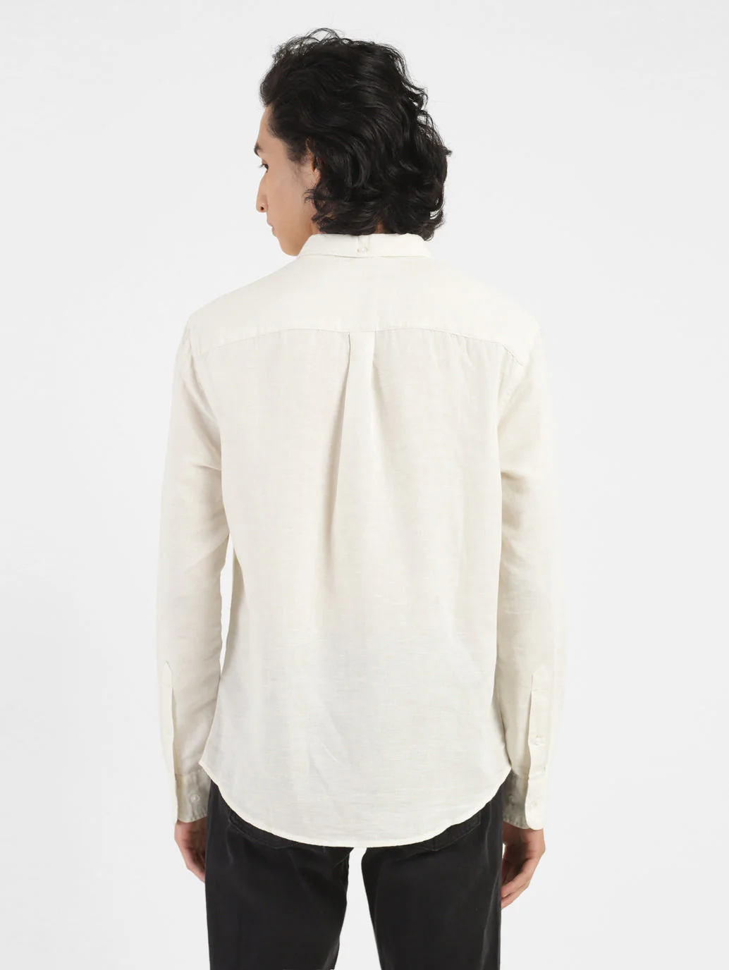 Men's Solid Spread Collar Shirt - Image 3