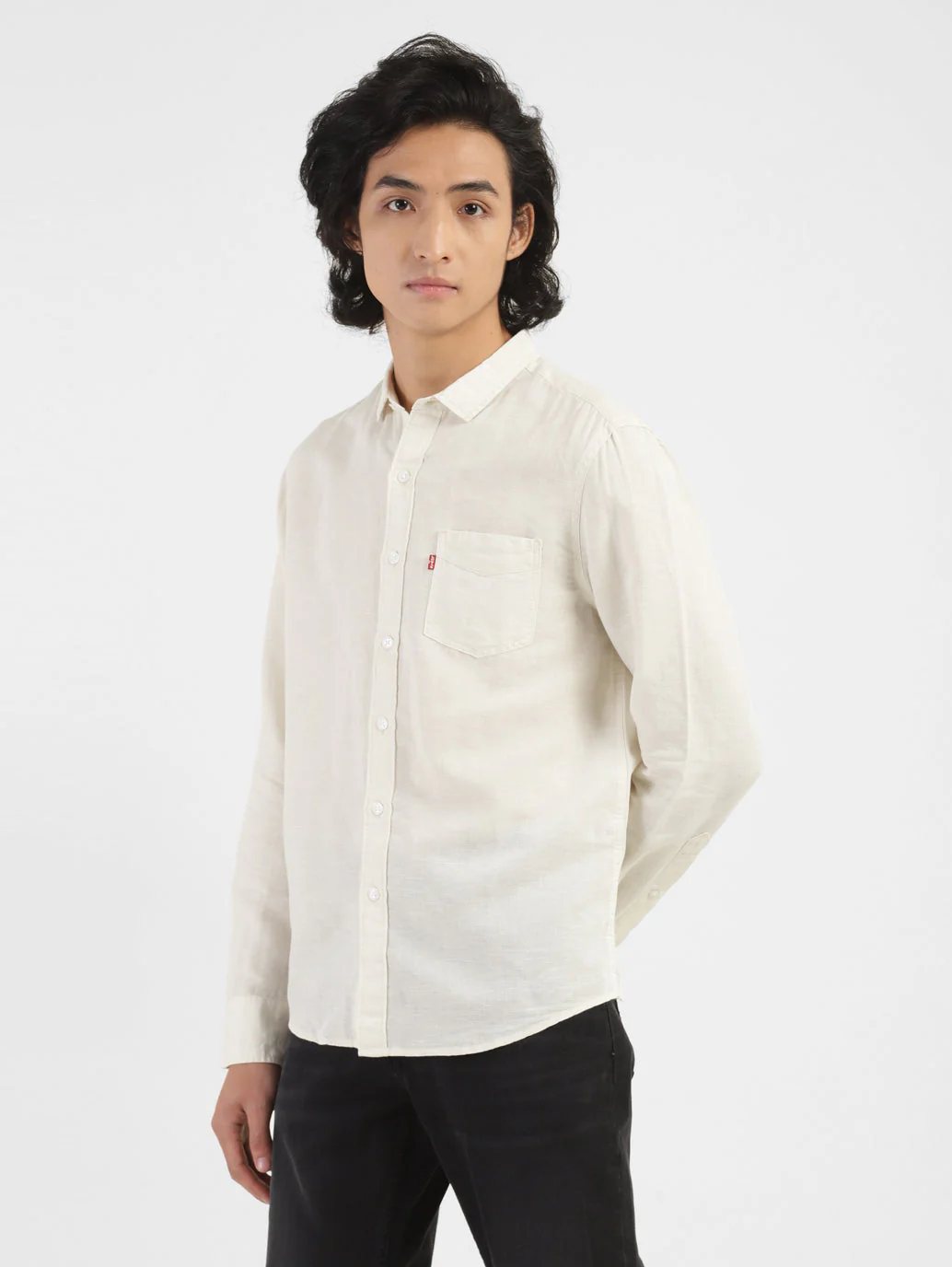 Men's Solid Spread Collar Shirt - Image 4