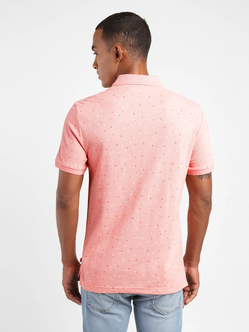 Men's Pink Polo Collar T-Shirt - Image 3