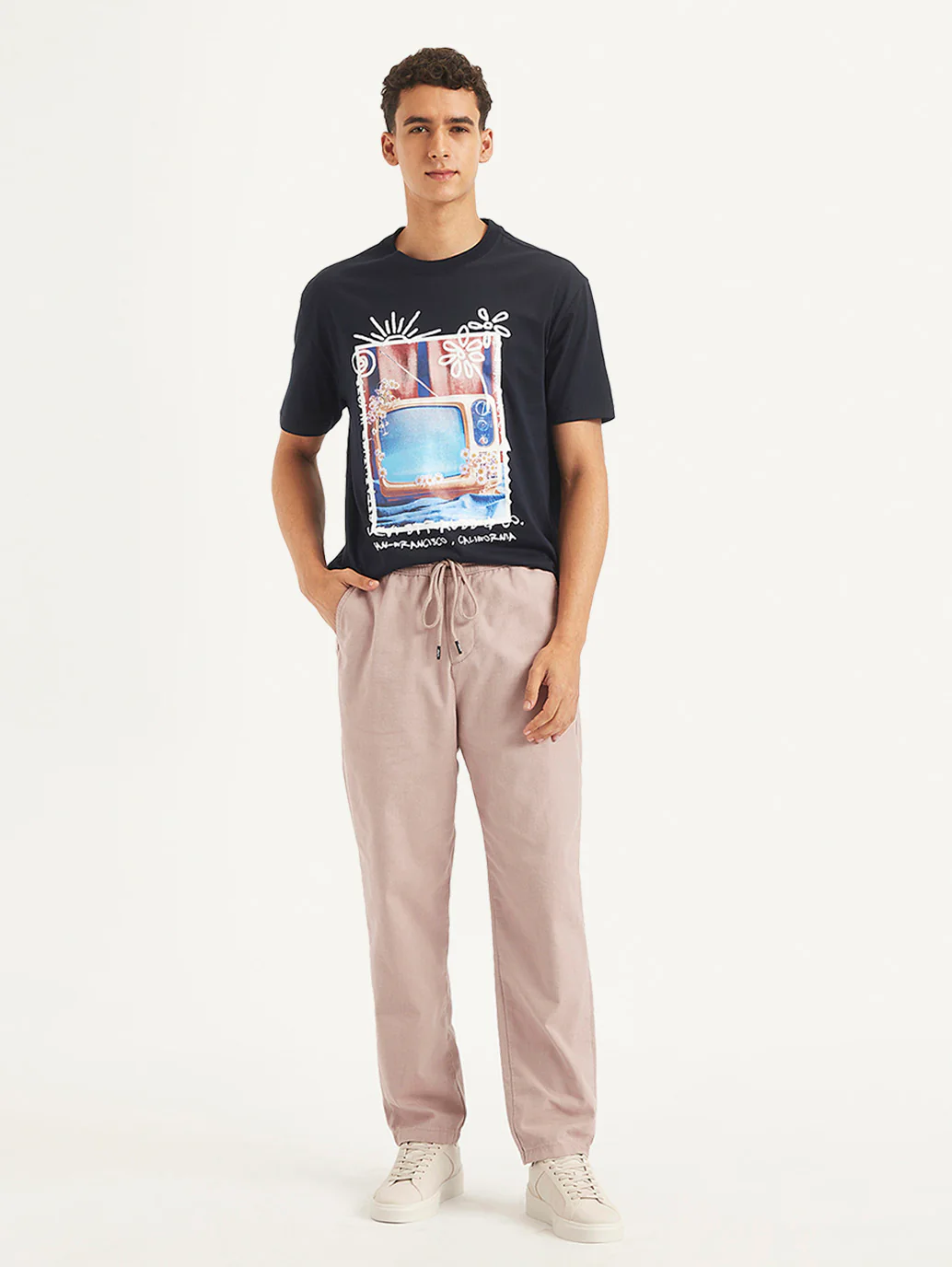 Men's Pink Regular Fit Joggers - Image 4