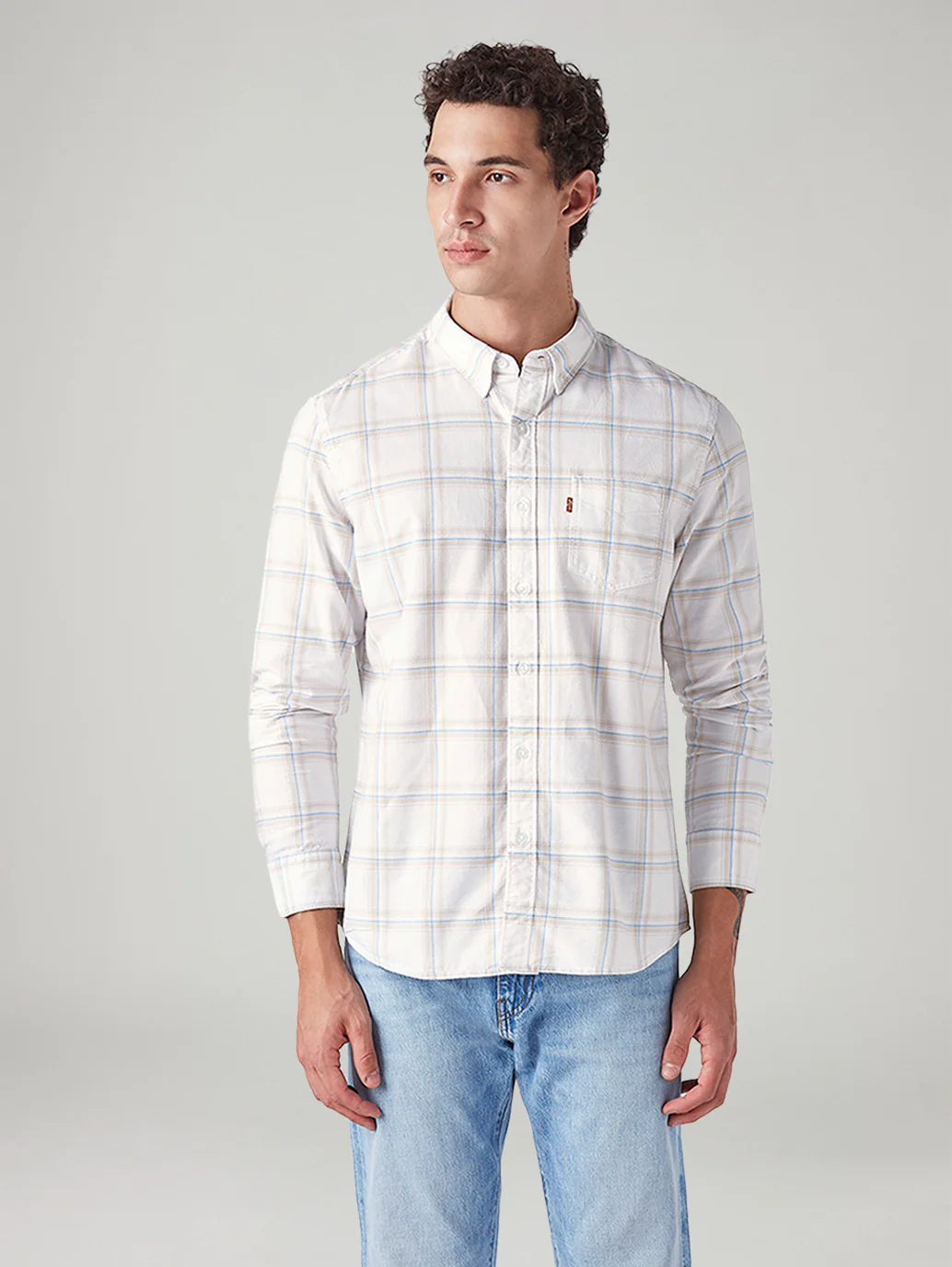 Men's Plaid Slim Fit Oxford Shirt - Image 2