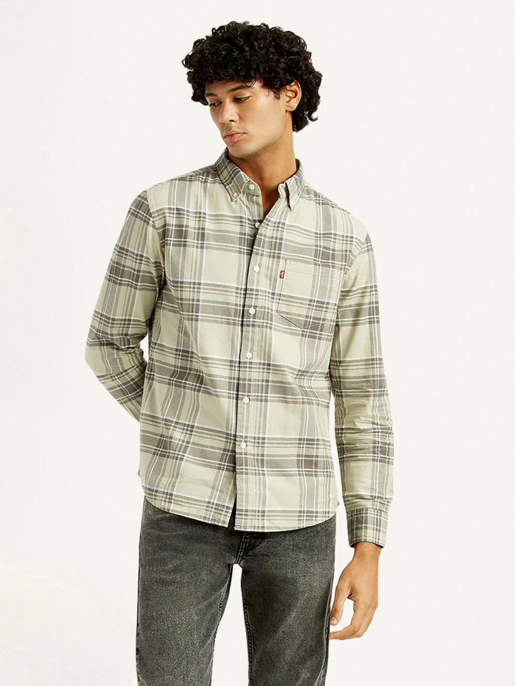 Men's Plaid Slim Fit Oxford Shirt