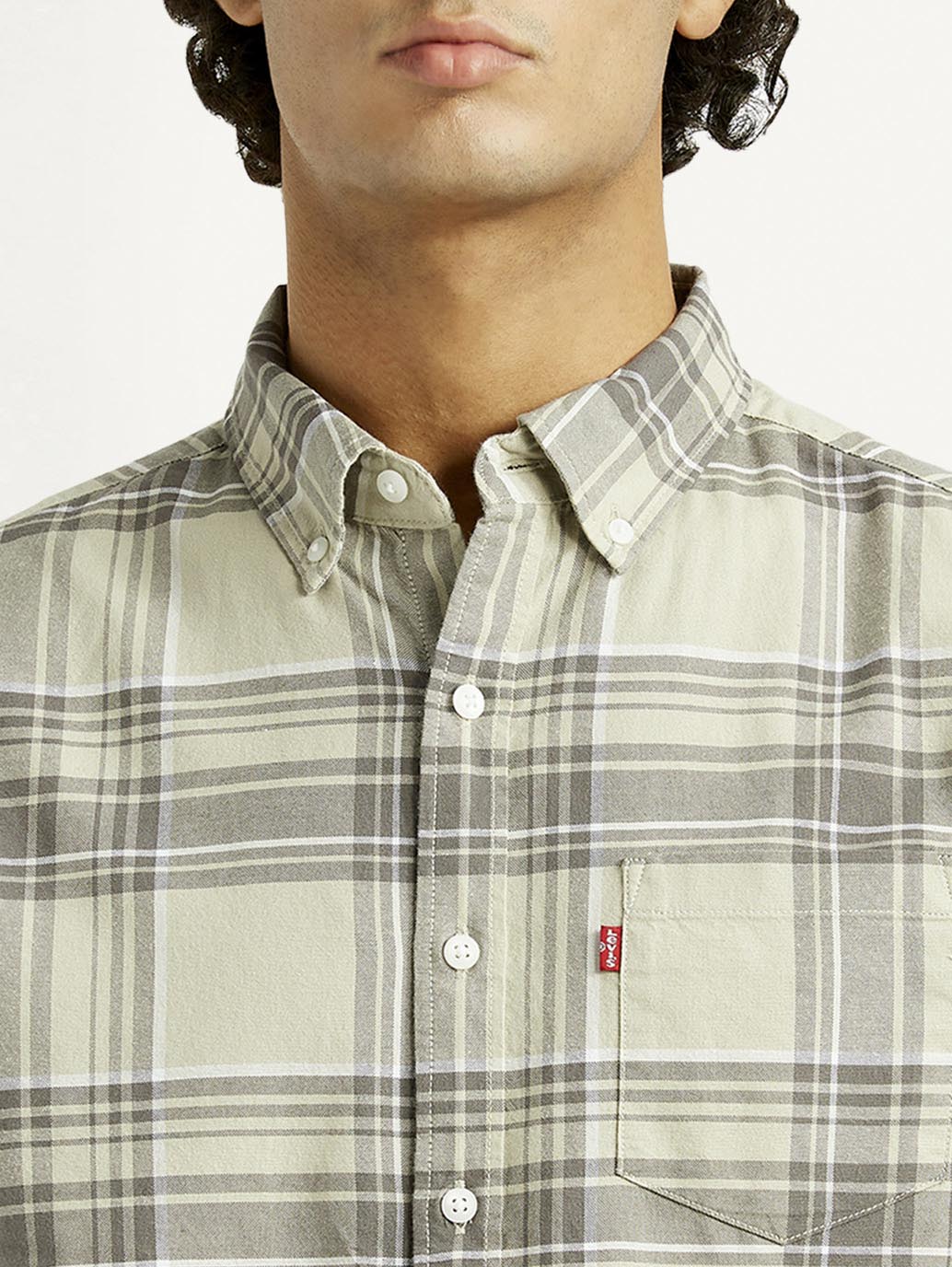 Men's Plaid Slim Fit Oxford Shirt - Image 3