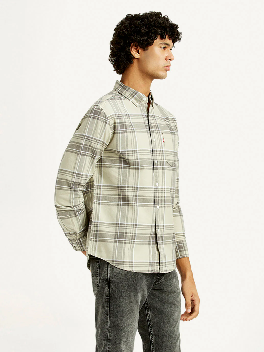Men's Plaid Slim Fit Oxford Shirt - Image 4