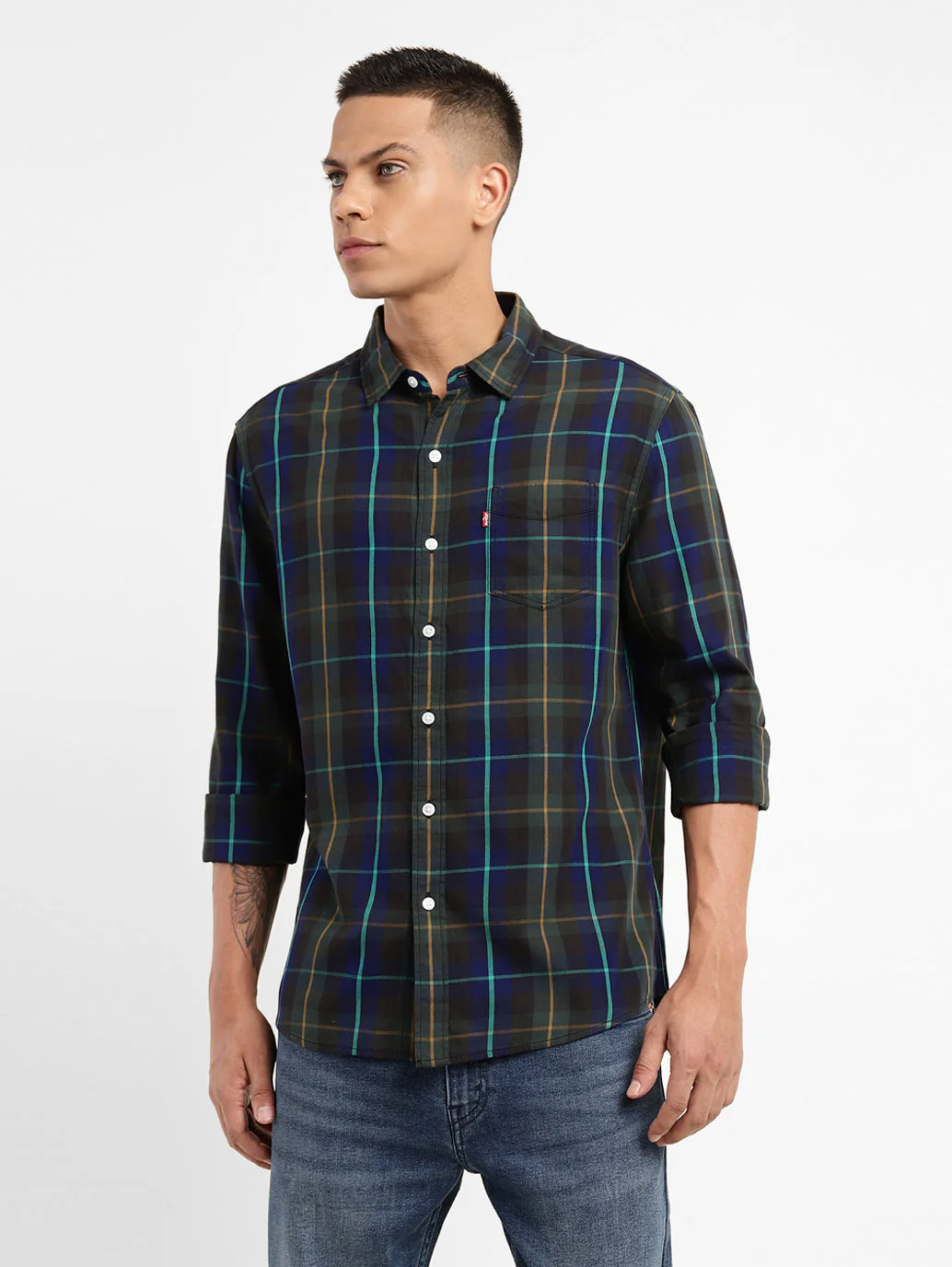 Men's Checkered Slim Fit Shirt - Image 2